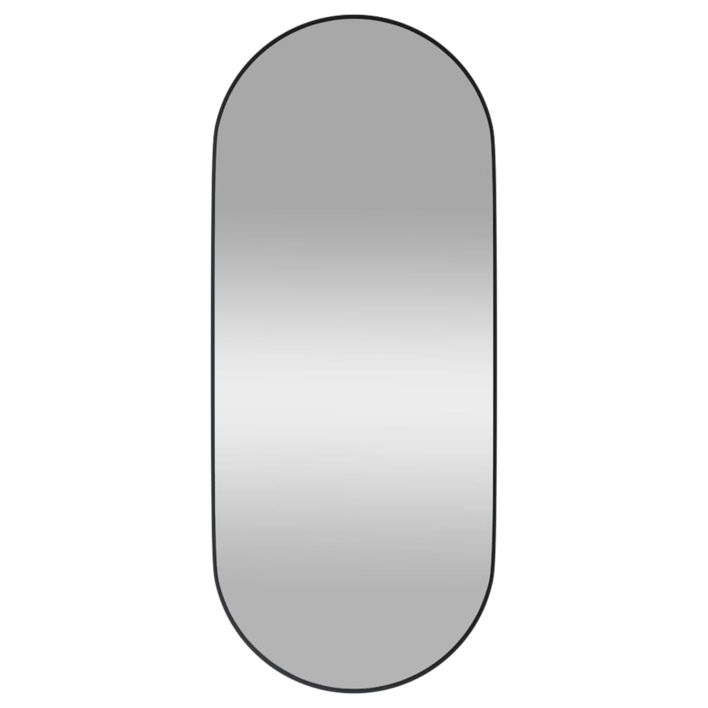 vidaXL Espelho de parede oval 25x60 cm preto