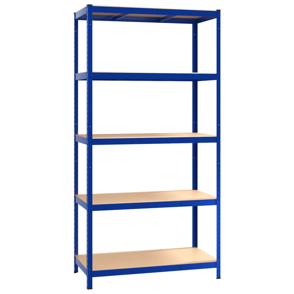 VidaXL 5-Layer Storage Shelf Blue Steel&Madeira de engenharia