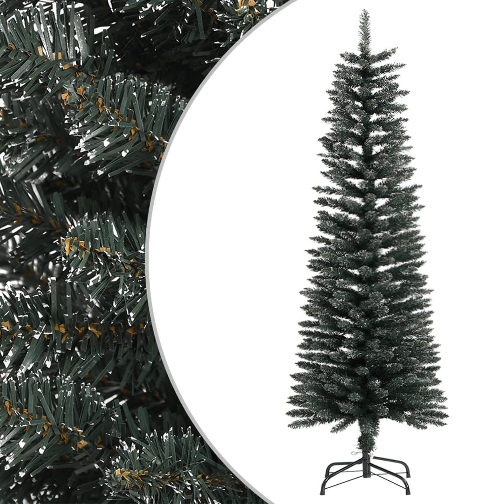 vidaXL Árvore de Natal artificial fina com suporte 120 cm PVC verde