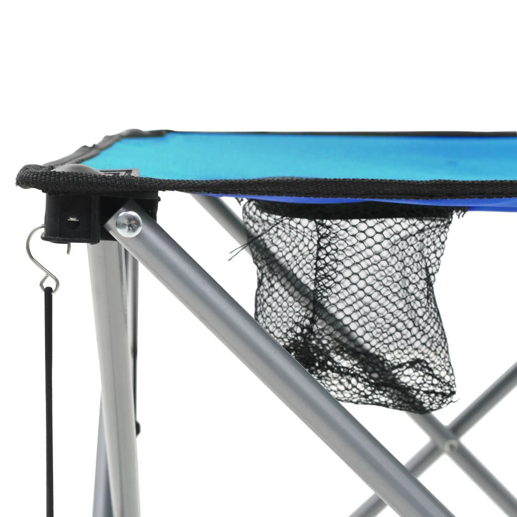 vidaXL Conjunto mesa e cadeiras campismo 3 pcs azul