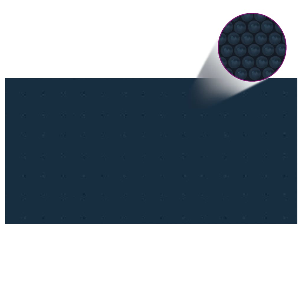 vidaXL Película p/ piscina PE solar flutuante 488x244 cm preto e azul