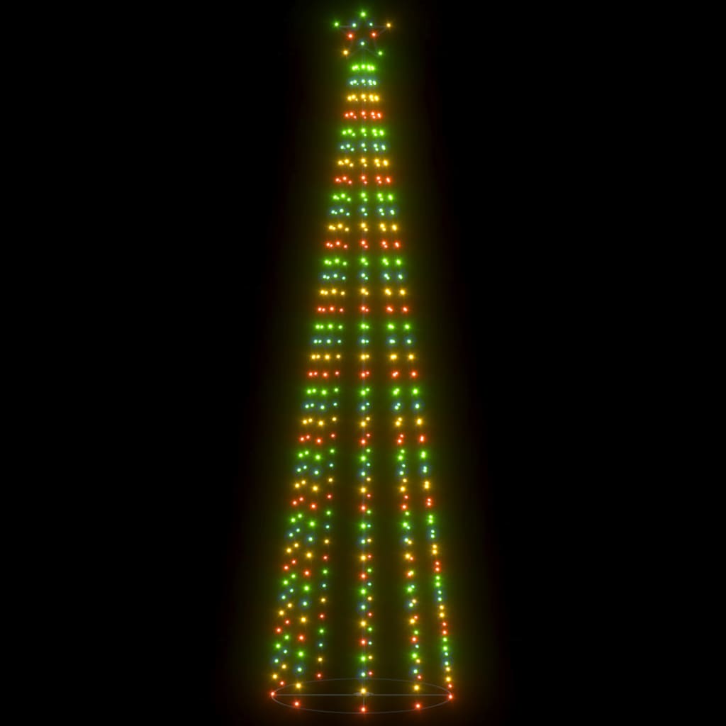 vidaXL Árvore de Natal em cone 400 luzes LED multicor 100x360 cm