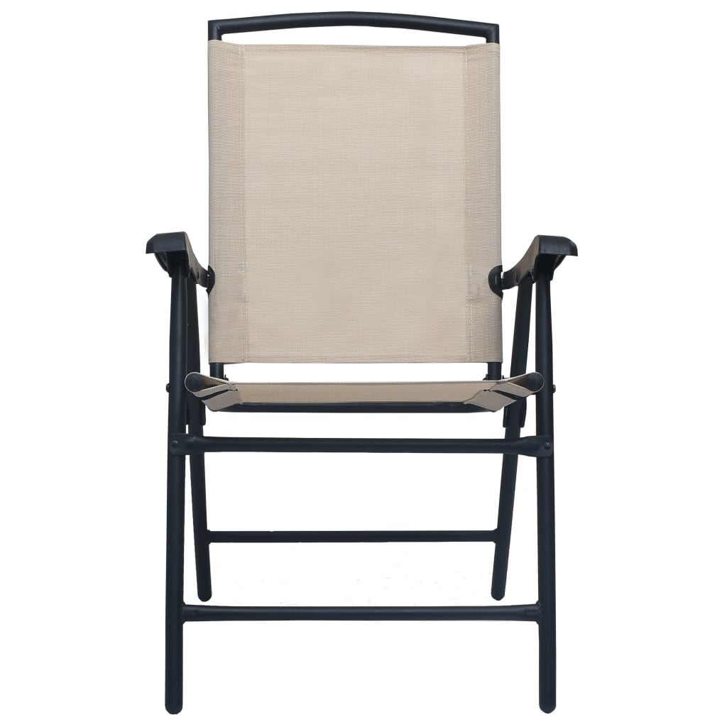 vidaXL Cadeiras de jardim dobráveis 2 pcs textilene creme