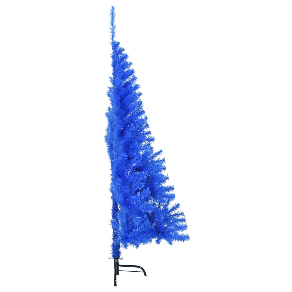 vidaXL Meia árvore de Natal artificial com suporte 150 cm PVC azul