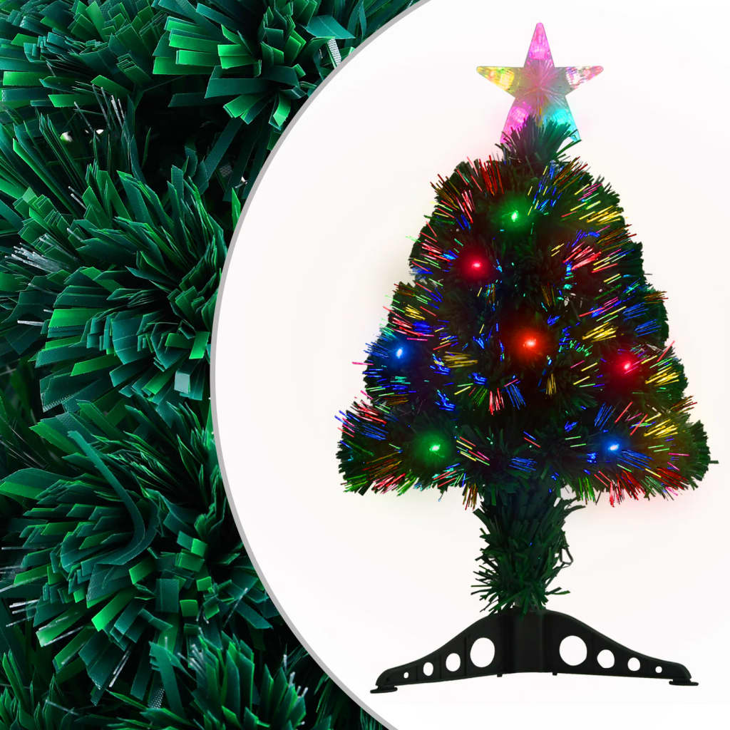 vidaXL Árvore de Natal pré-iluminada c/ suporte 64 cm fibra ótica