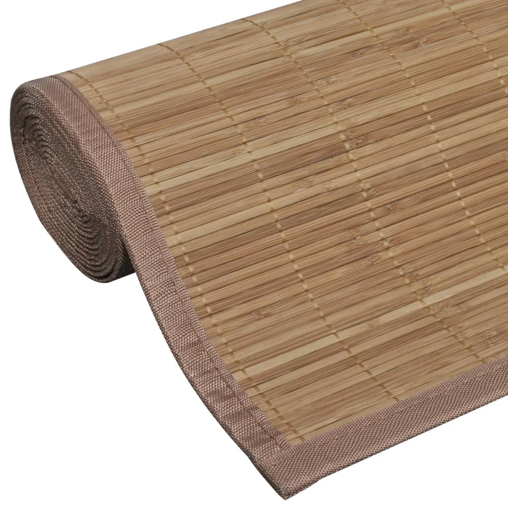 Tapete retangular bambu 80 x 200 cm castanho