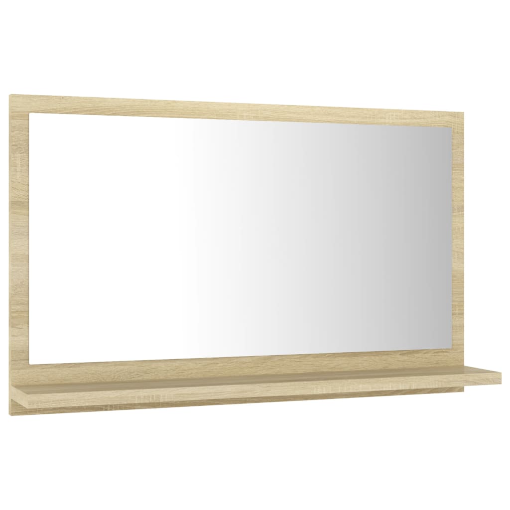 vidaXL Espelho de casa de banho 60x10,5x37 cm contraplacado carvalho