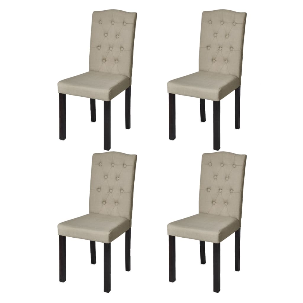 vidaXL Cadeiras de jantar 4 pcs tecido cor camel