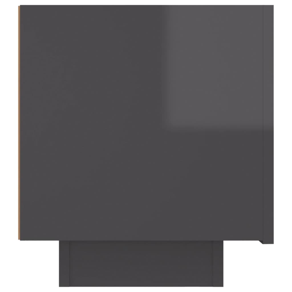 vidaXL Mesa de cabeceira 100x35x40 cm contraplacado cinzento brilhante