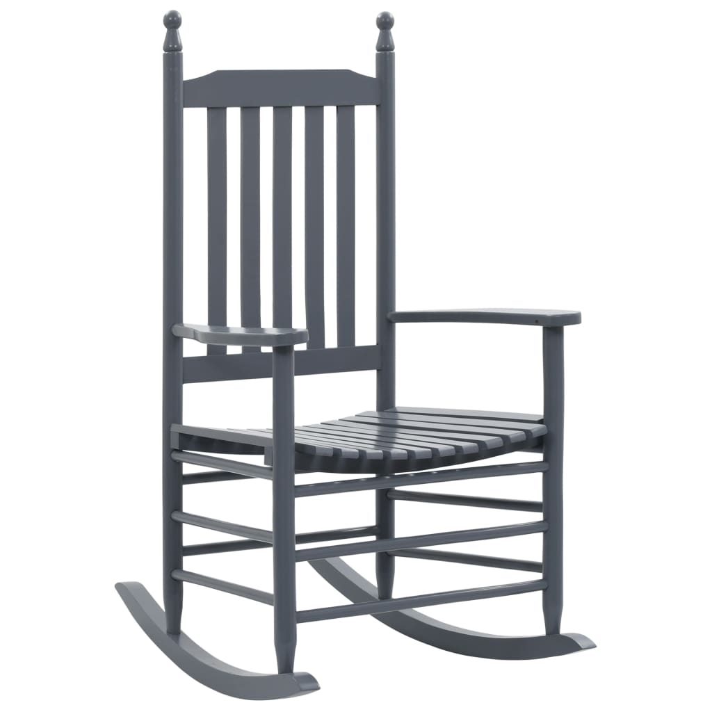 vidaXL Cadeira de baloiço com assento curvo madeira de álamo cinzento
