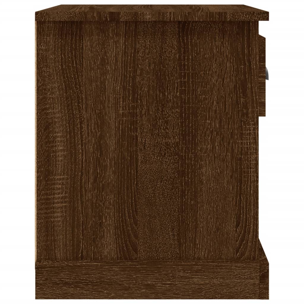 vidaXL Mesa de cabeceira 2 pcs derivados de madeira carvalho castanho