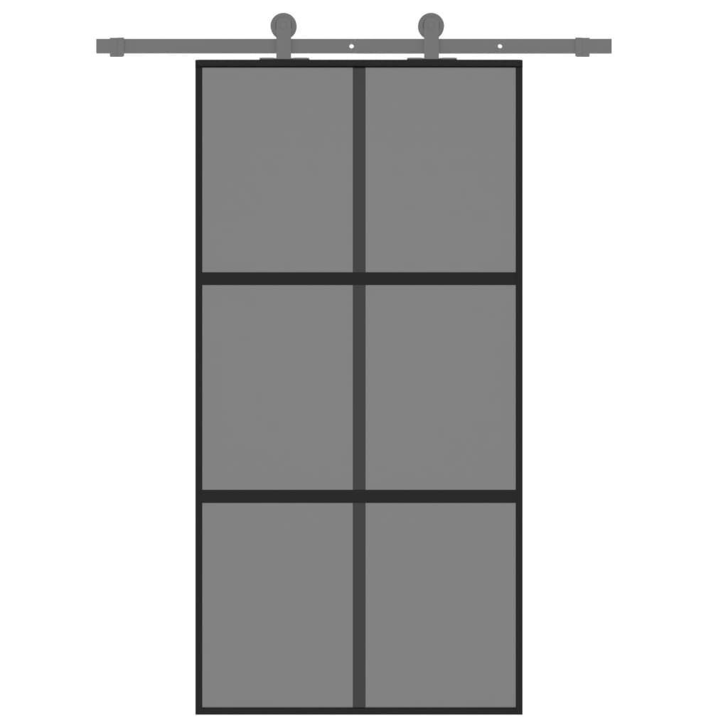 vidaXL Porta deslizante 102,5x205 cm vidro temperado e alumínio preto