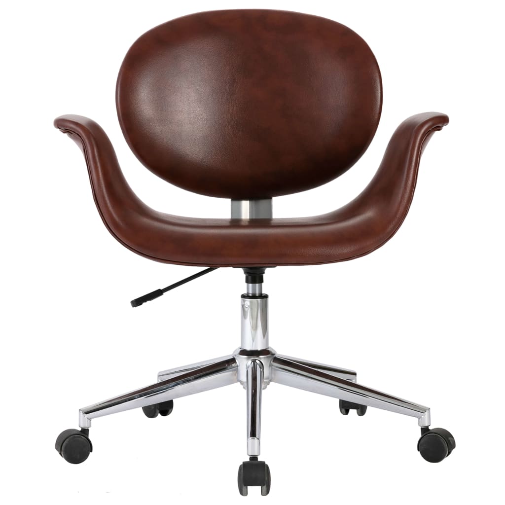 vidaXL Cadeira de escritório giratória couro artificial castanho
