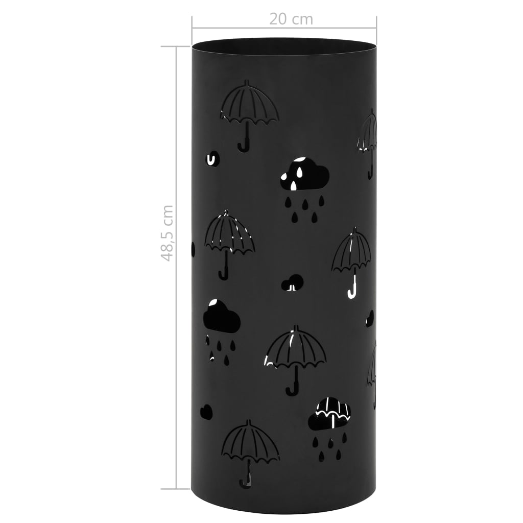 vidaXL Suporte para guarda-chuvas em aço preto