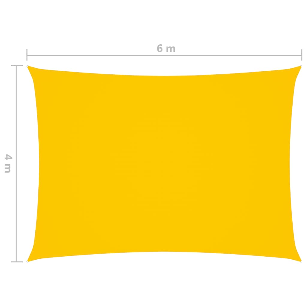 vidaXL Para-sol estilo vela tecido oxford retangular 4x6 m amarelo