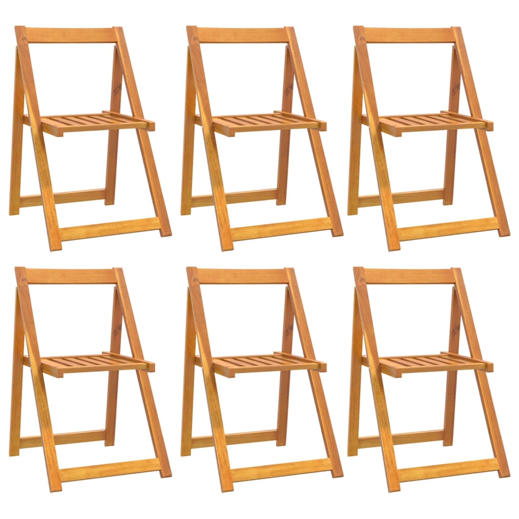 vidaXL Cadeiras de jardim dobráveis 6 pcs madeira de acácia maciça