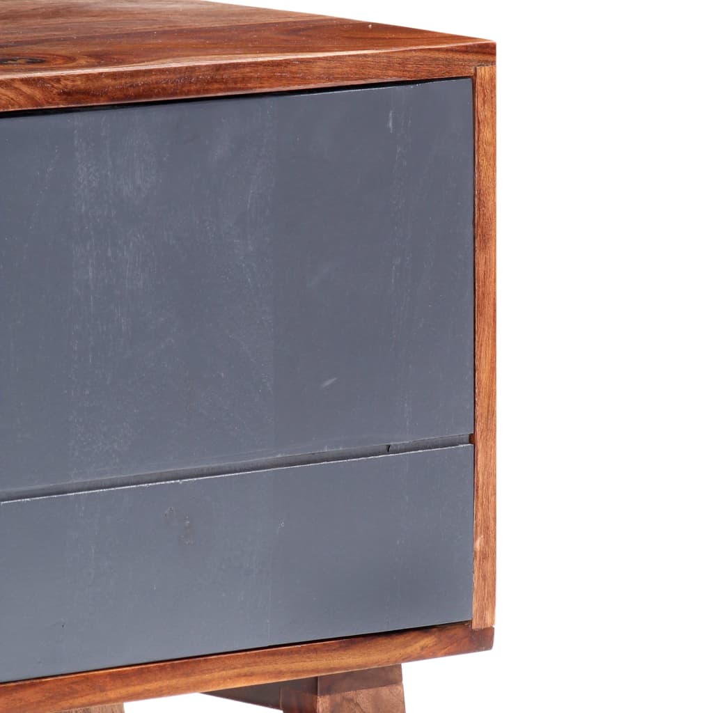 vidaXL Móvel de TV 140x30x45 cm madeira de sheesham maciça cinzento