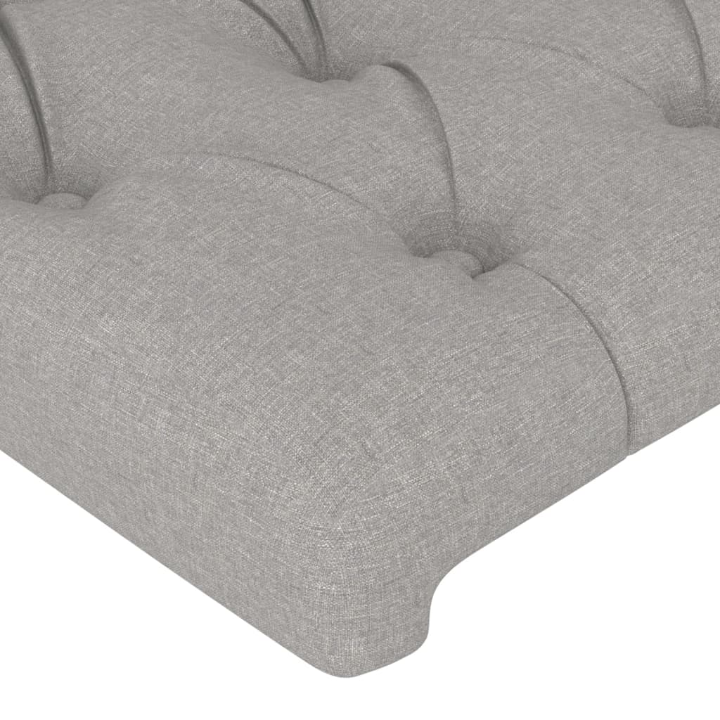 vidaXL Cabeceira cama c/ abas tecido 103x23x118/128 cm cinzento-claro