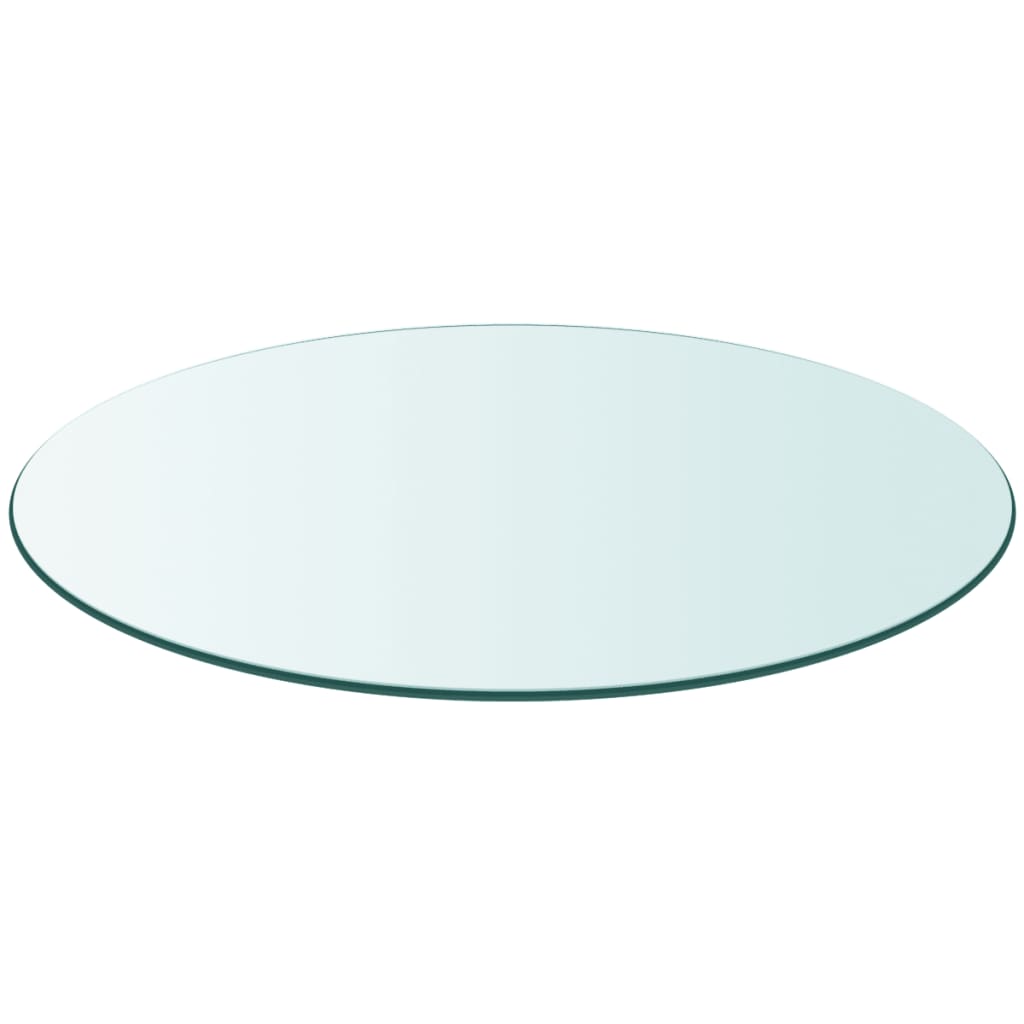 vidaXL Tampo de mesa em vidro temperado, redondo, 800 mm