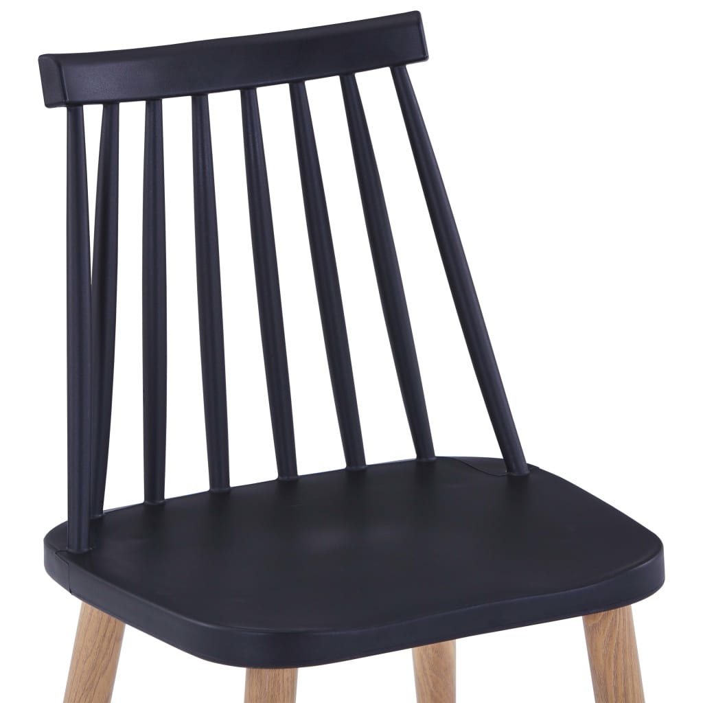 vidaXL Cadeiras de jantar 4 pcs plástico preto