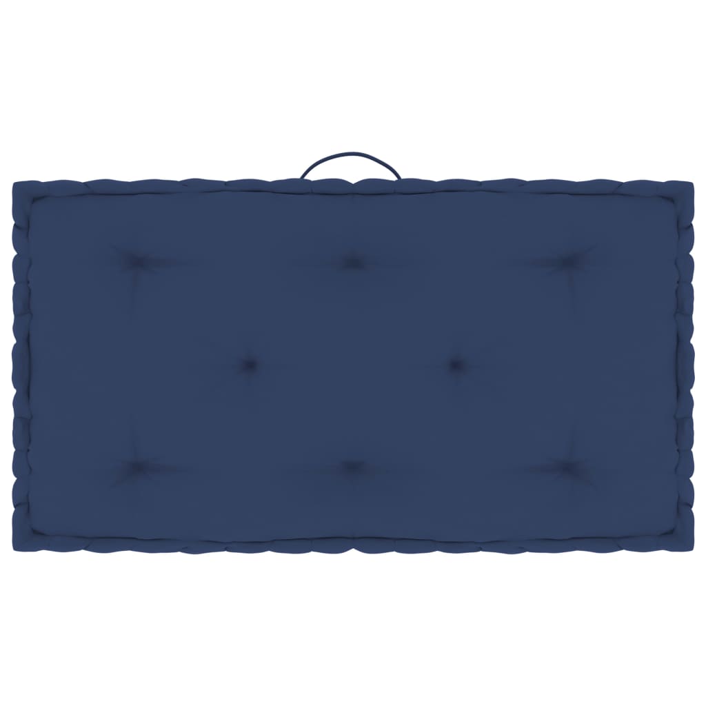 vidaXL Almofadões p/ sofá de paletes 7 pcs algodão azul-marinho claro
