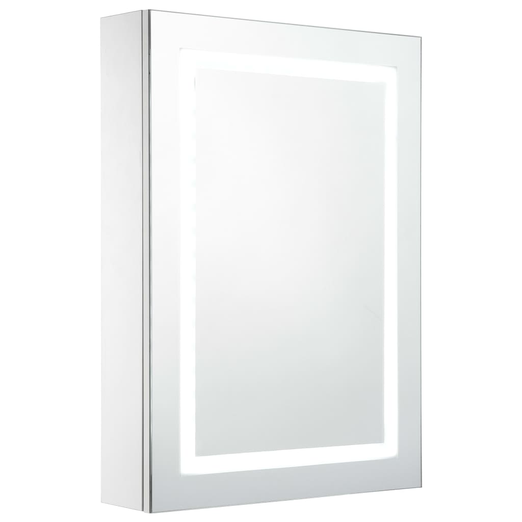 vidaXL Armário espelhado para casa de banho com LED 50x13x70 cm