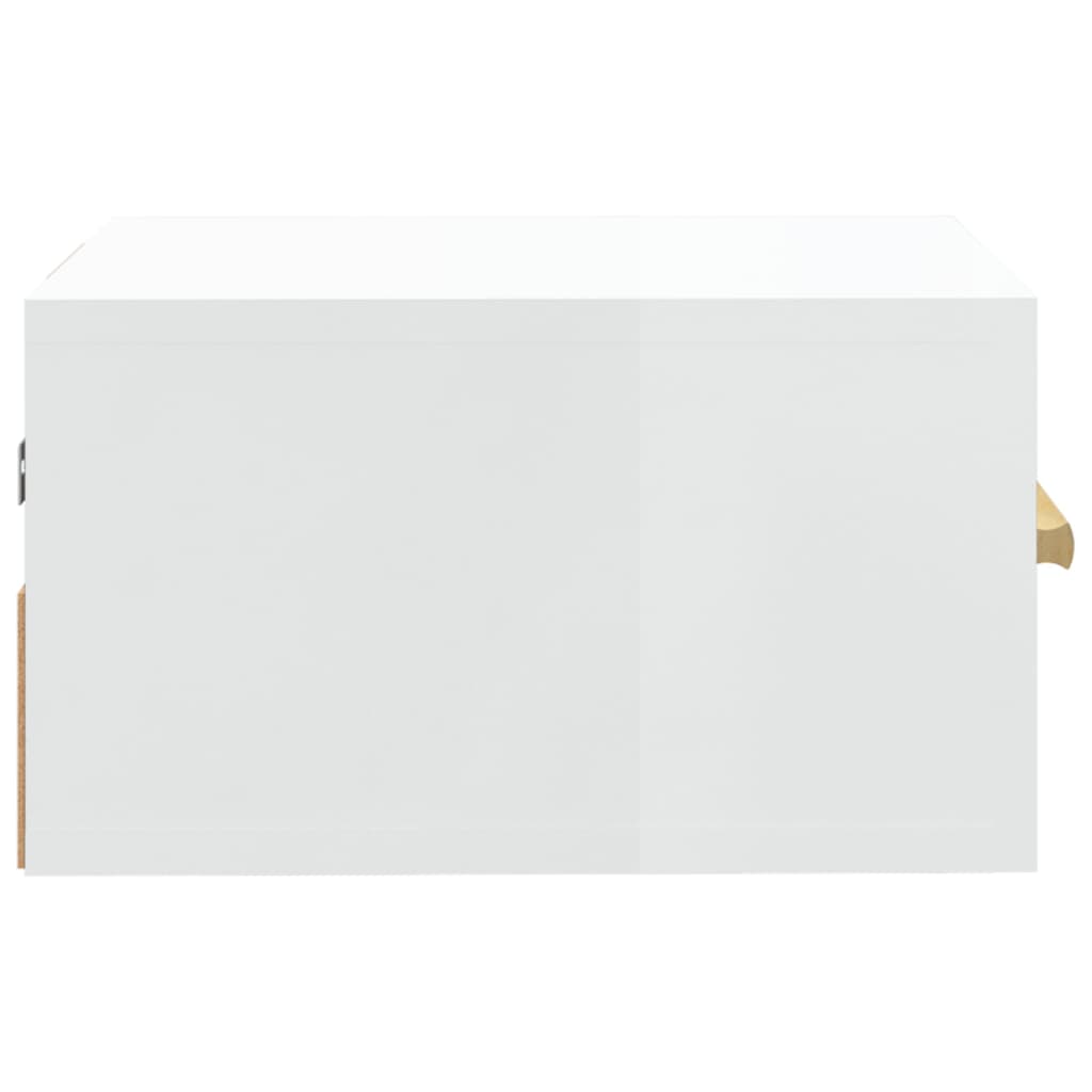vidaXL Mesas de cabeceira parede 35x35x20 cm branco brilhante