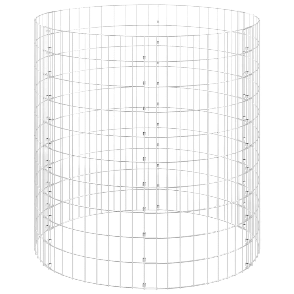 vidaXL Canteiro elevado/cesto gabião poste Ø100x100 cm aço galvaniz.