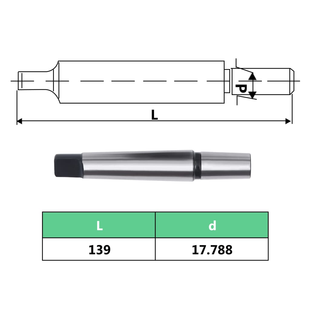 vidaXL Porta-brocas de libertação rápida MT2-B18 16 mm de aperto
