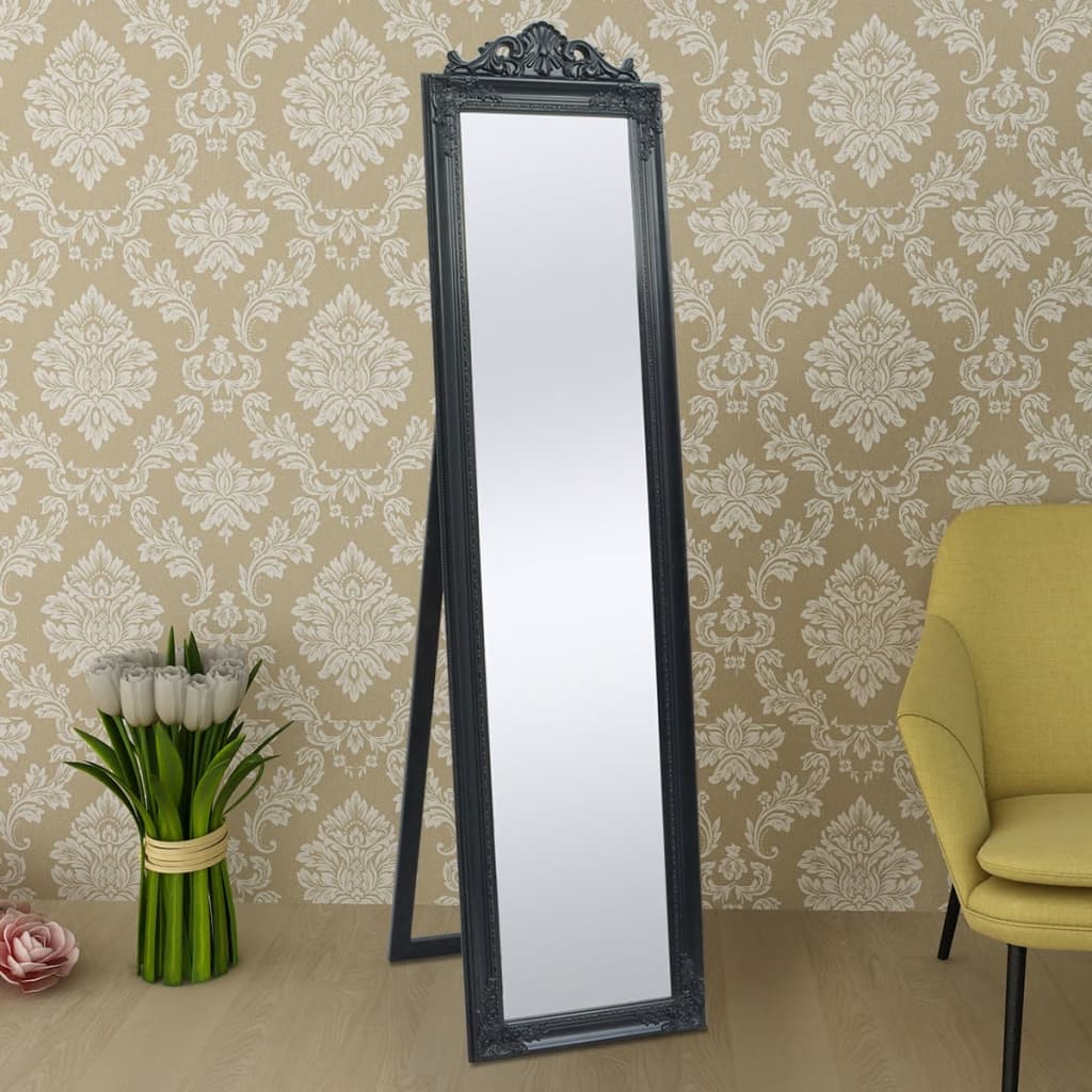 vidaXL Espelho de pé em estilo barroco, 160x40 cm, preto