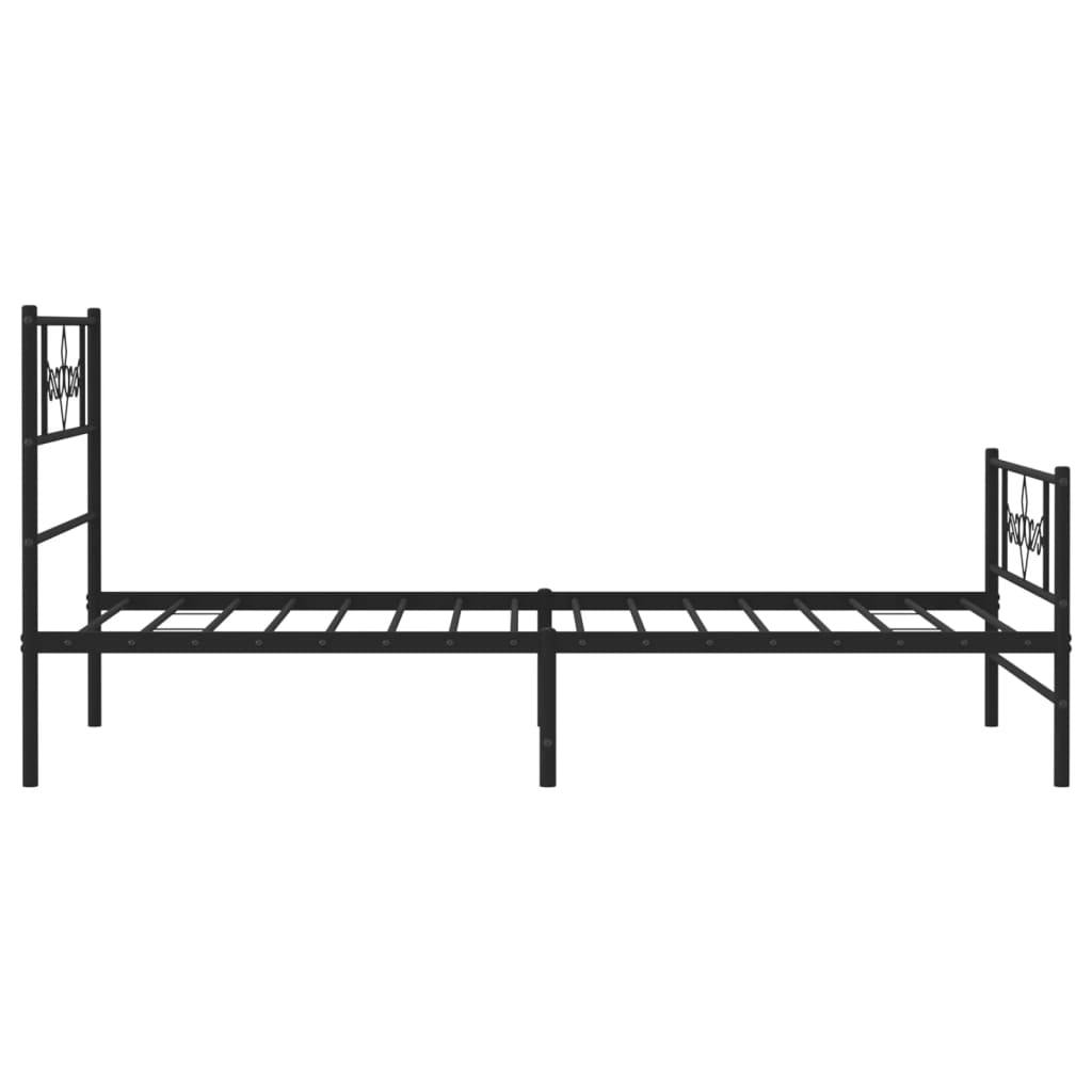 vidaXL Estrutura de cama com cabeceira e pés 90x190 cm metal preto