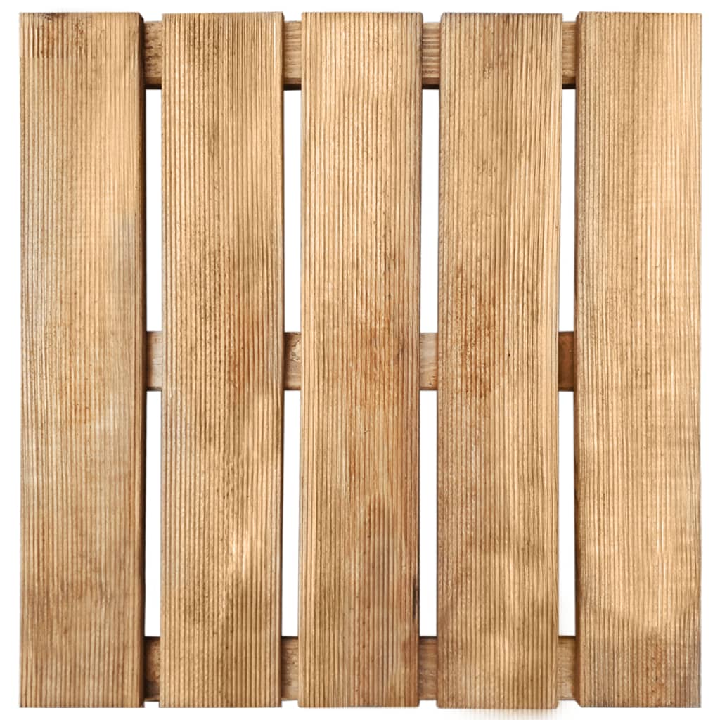 vidaXL Ladrilhos de pavimento 30 pcs 50x50 cm madeira castanho