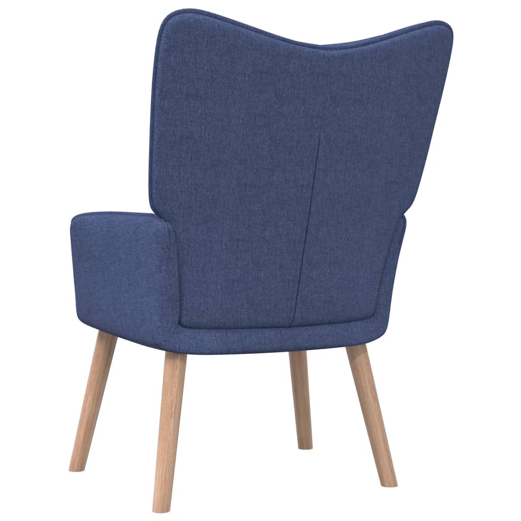 vidaXL Cadeira de descanso com banco tecido azul