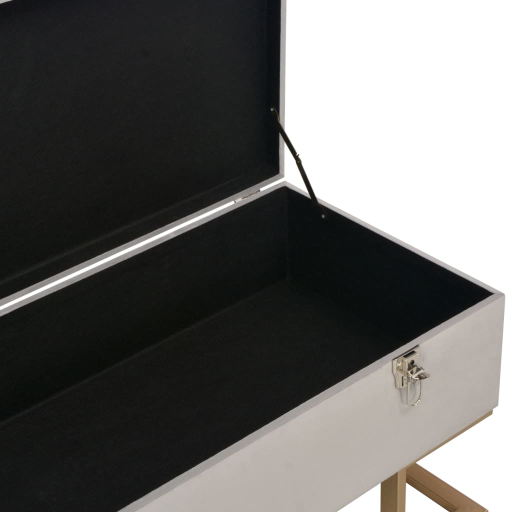 vidaXL Banco com compartimento de arrumação 105 cm veludo cinzento