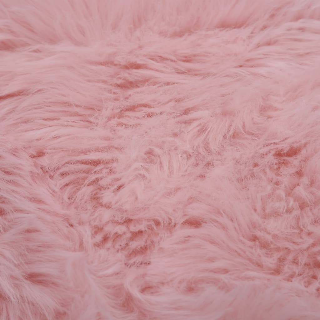 vidaXL Tapete em pele de carneiro artificial 60x90 cm rosa