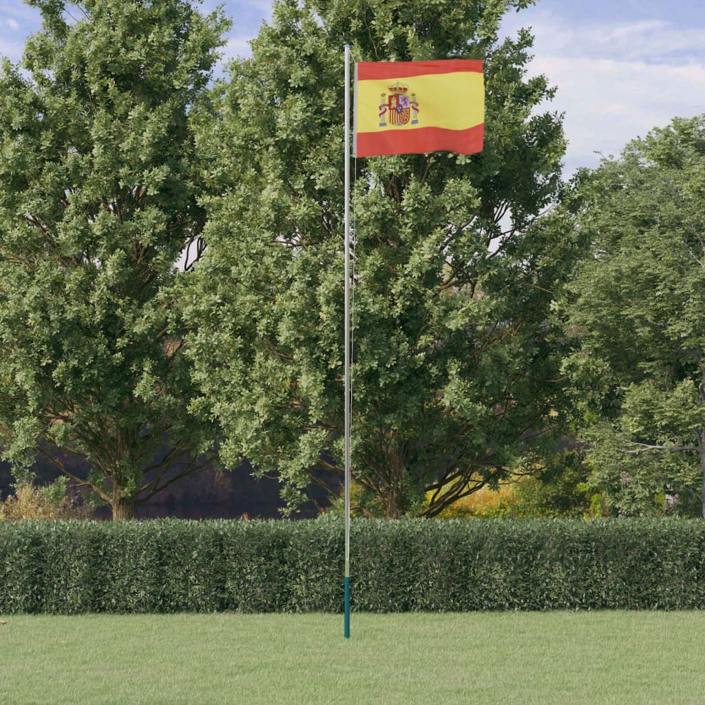 vidaXL Bandeira da Espanha e mastro 6,23 m alumínio