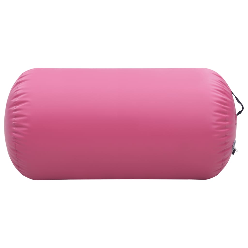 vidaXL Rolo de ginástica/yoga insuflável com bomba 120x75 cm PVC rosa
