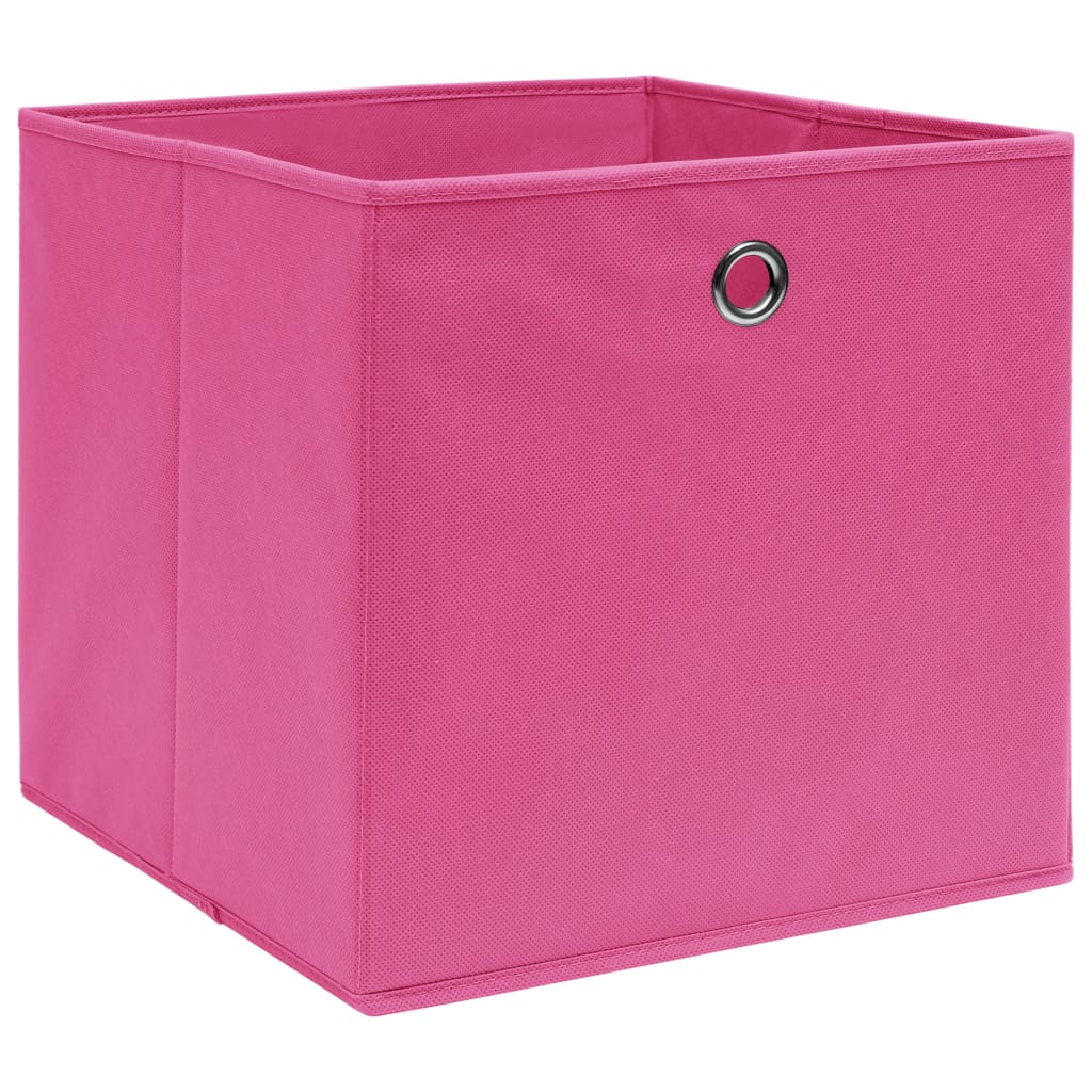 vidaXL Caixas de arrumação 10 pcs 32x32x32 cm tecido rosa