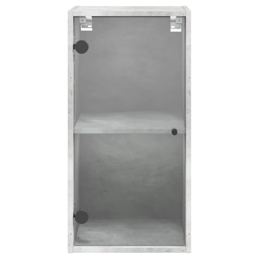 vidaXL Armário de parede c/ portas de vidro 35x37x68,5cm cinza cimento