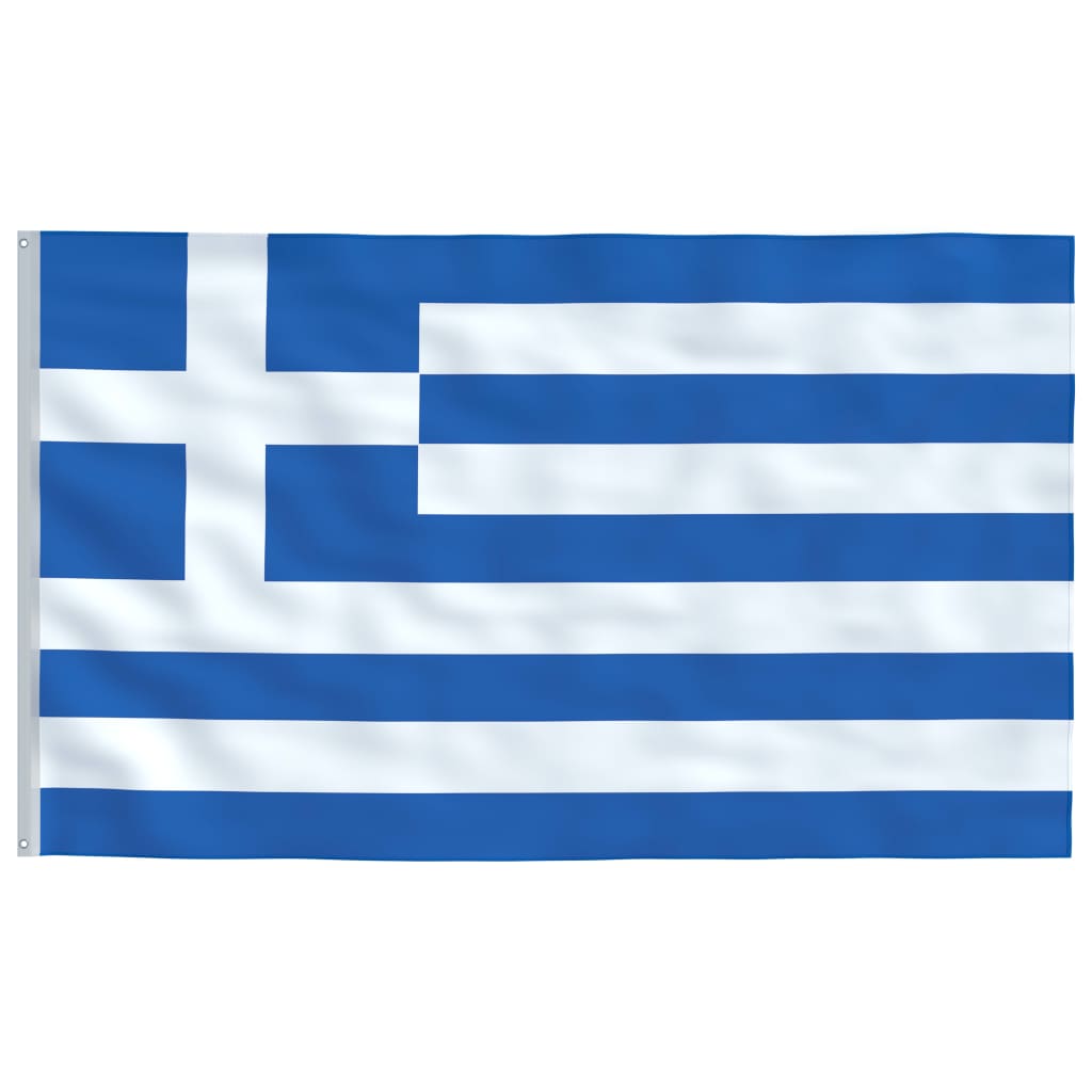 vidaXL Bandeira da Grécia com mastro de alumínio 4 m