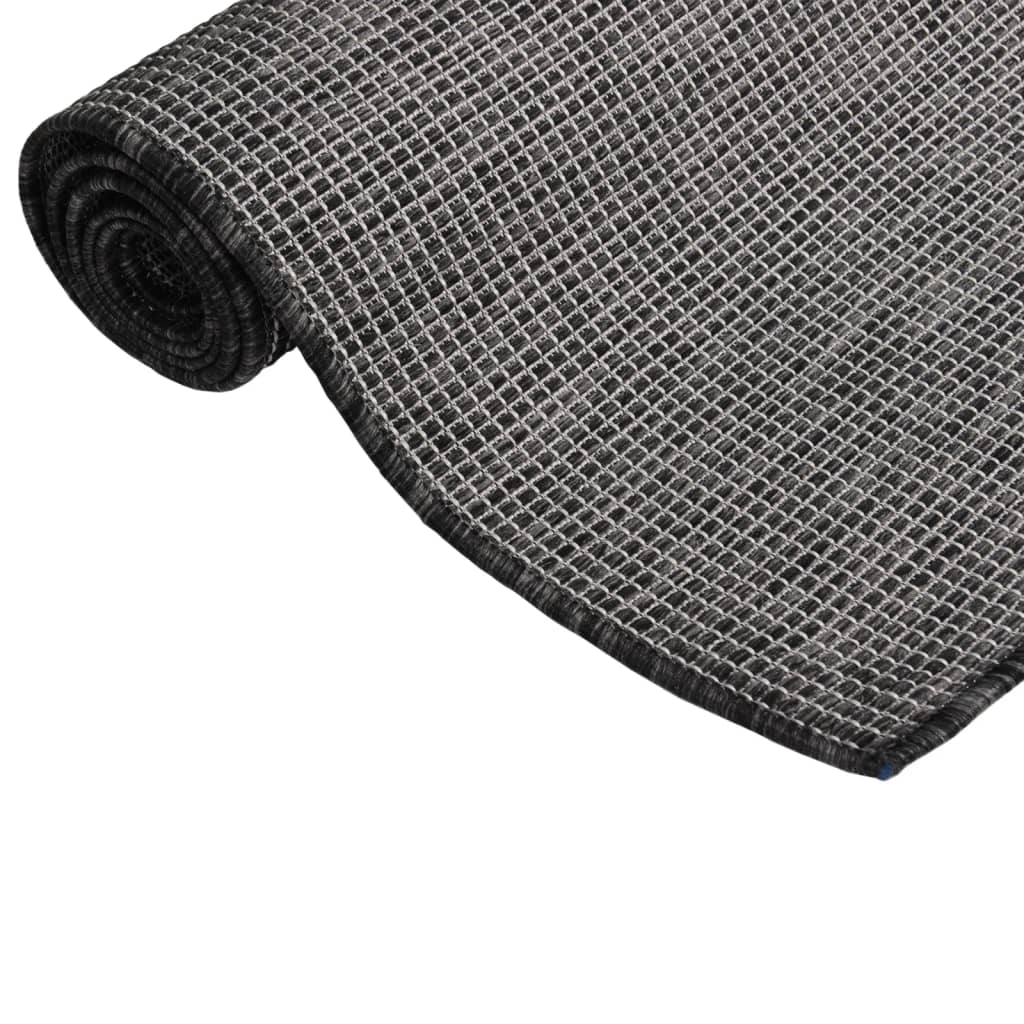 vidaXL Tapete de tecido plano para exterior 200x280 cm cinzento