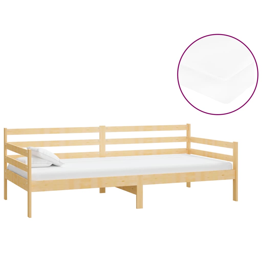 vidaXL Sofá-cama com colchão 90x200 cm pinho maciço