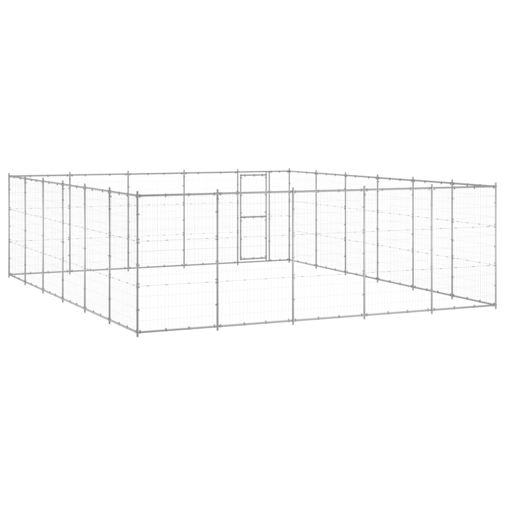 vidaXL Canil de exterior 36,3 m² aço galvanizado