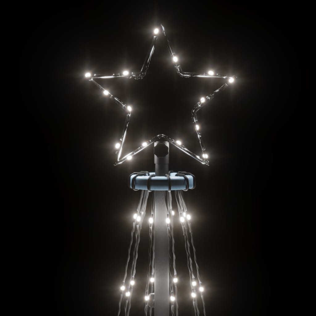 vidaXL Árvore de Natal com espigão 310 luzes LED 300 cm branco frio
