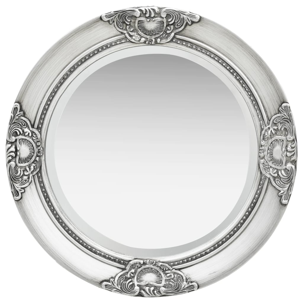 vidaXL Espelho de parede estilo barroco 50 cm prateado