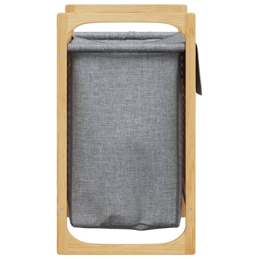 vidaXL Cesto de roupa suja c/ saco cinzento 32x30x36,5 cm bambu
