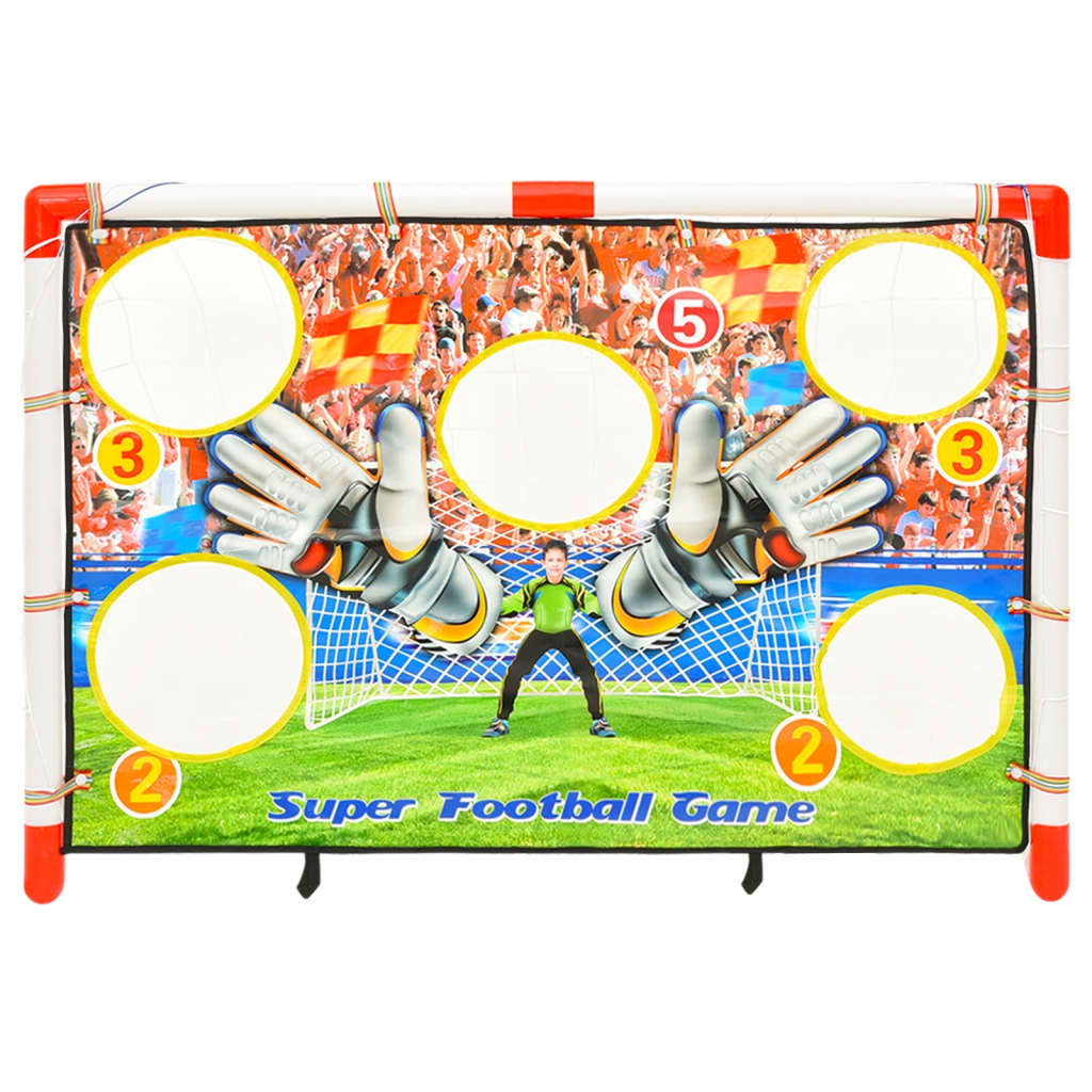 vidaXL Baliza de futebol infantil com parede de golos 120x51x77,5 cm