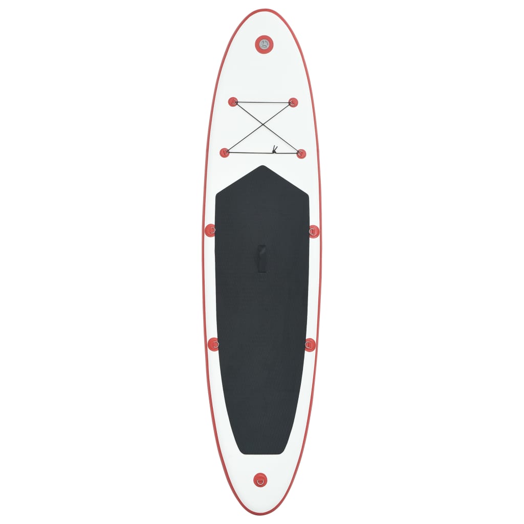 vidaXL Conjunto prancha de paddle SUP insuflável vermelho e branco