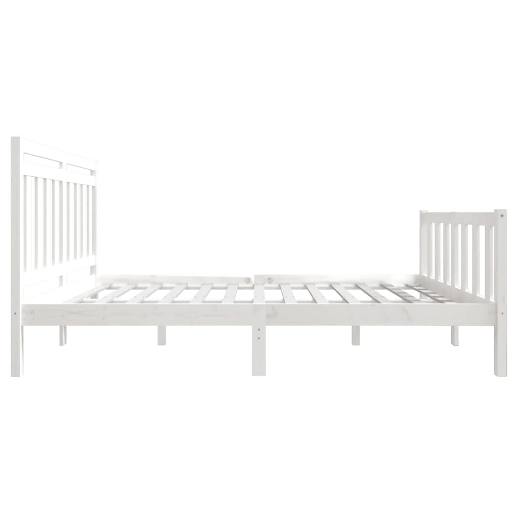 vidaXL Estrutura de cama 160x200 cm madeira maciça branco