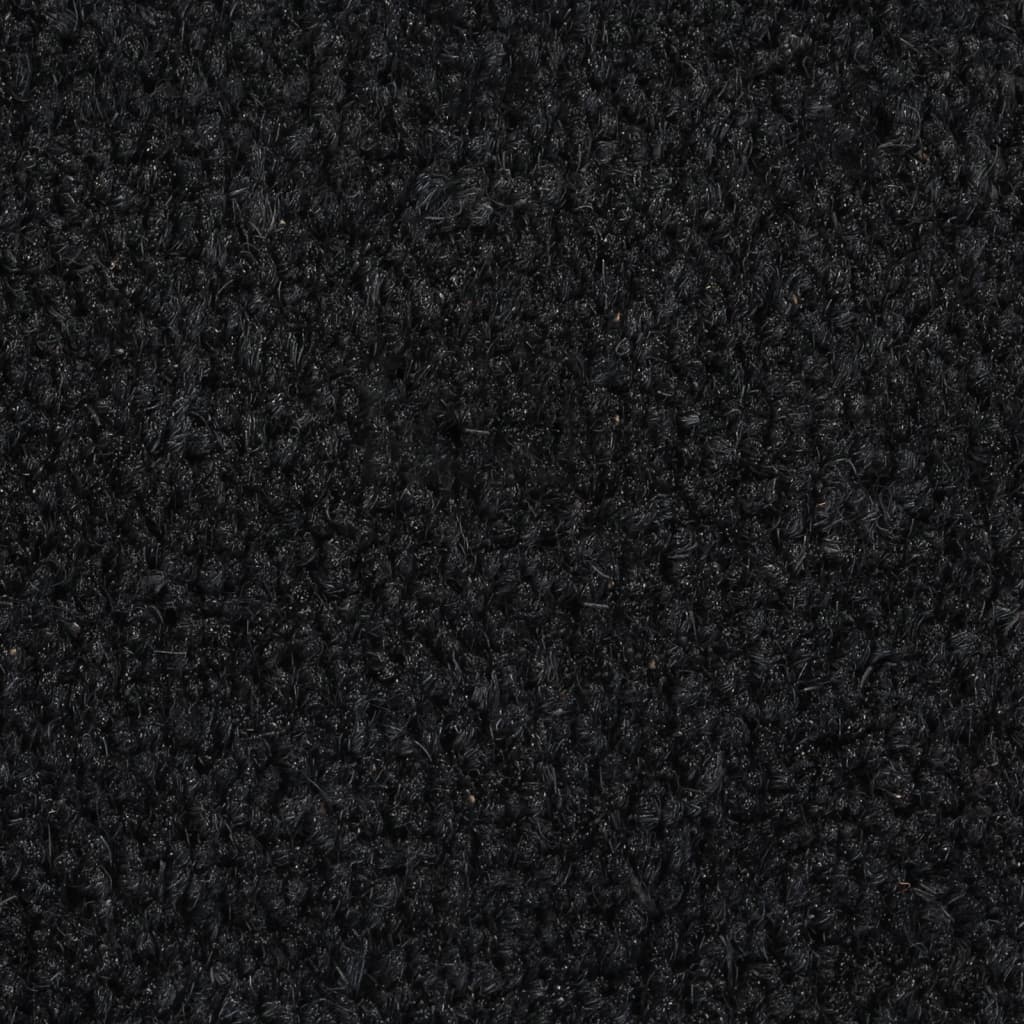 vidaXL Tapete de porta semicircular 50x80 cm fibra coco tufada preto